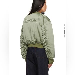 NWOT Acne Studio Green Patch Bomber Jacket